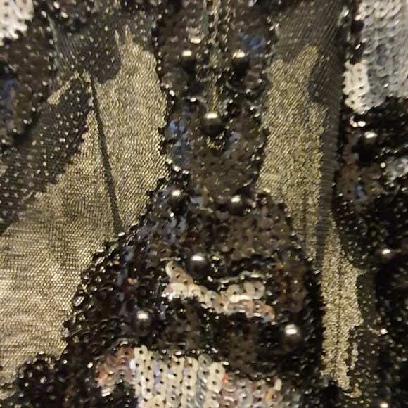 Beautiful shear long sleeve top with silver detailing. - Picture 4 of 6